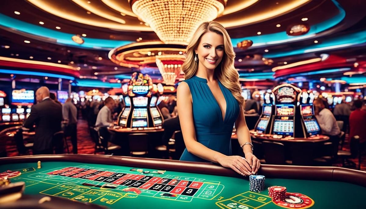 Mobile phone displaying link macaubet Live Casino interface with real-time dealer feed